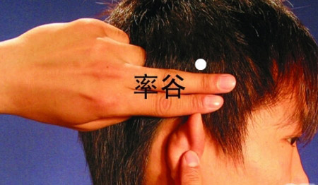 率谷穴→頭痛、眩暈