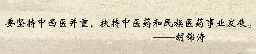 要堅(jiān)持中西醫(yī)并重，扶持中醫(yī)藥和民族醫(yī)藥事業(yè)發(fā)展?！\濤